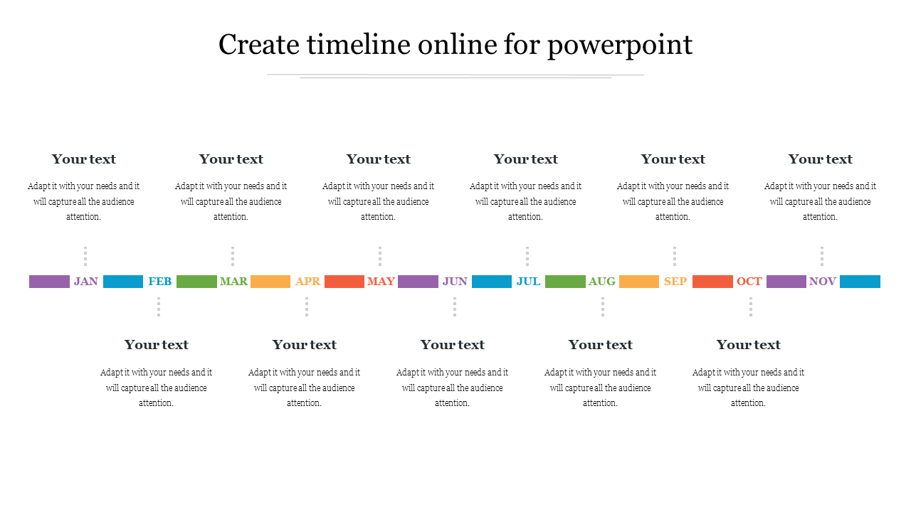 Use And Create Timeline Online For PowerPoint